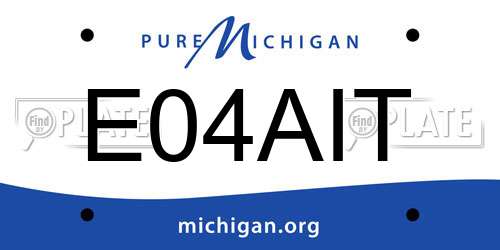 E04AIT Michigan License Plate