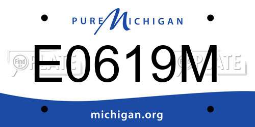 E0619M Michigan License Plate