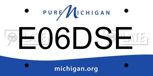 E06DSE Michigan License Plate