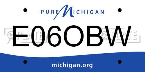 E06OBW Michigan License Plate