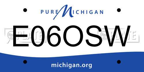 E06OSW Michigan License Plate