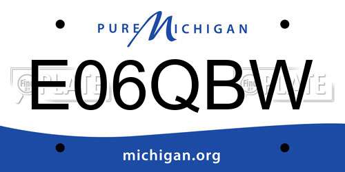 E06QBW Michigan License Plate