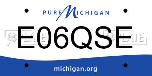E06QSE Michigan License Plate