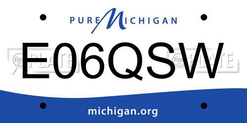 E06QSW Michigan License Plate