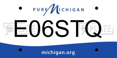 E06STQ Michigan License Plate