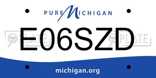 E06SZD Michigan License Plate
