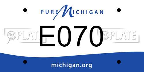 E070 Michigan License Plate