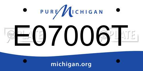 E07006T Michigan License Plate