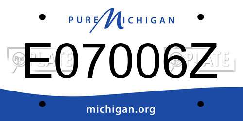 E07006Z Michigan License Plate