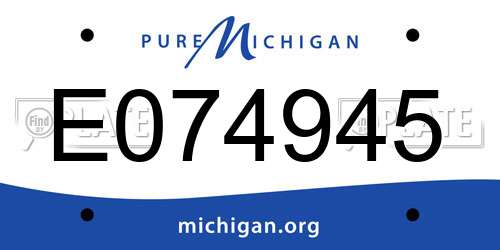 E074945 Michigan License Plate