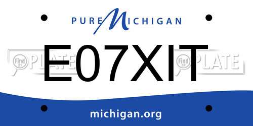 E07XIT Michigan License Plate