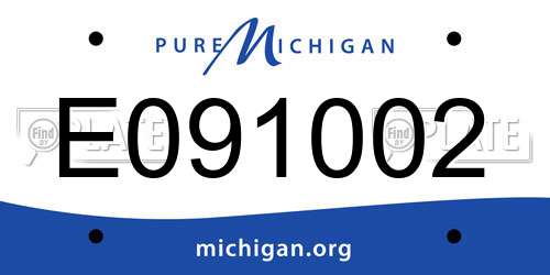 E091002 Michigan License Plate