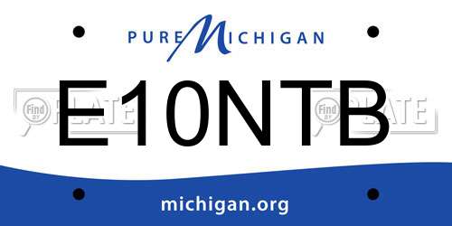 E10NTB Michigan License Plate
