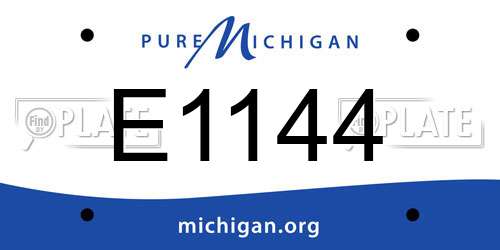 E1144 Michigan License Plate