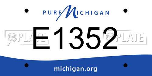 E1352 Michigan License Plate