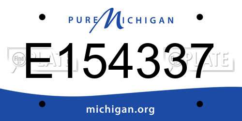E154337 Michigan License Plate