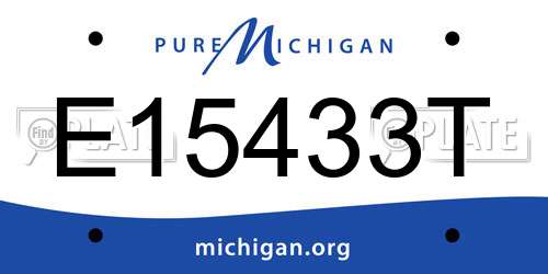 E15433T Michigan License Plate