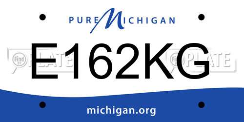 E162KG Michigan License Plate