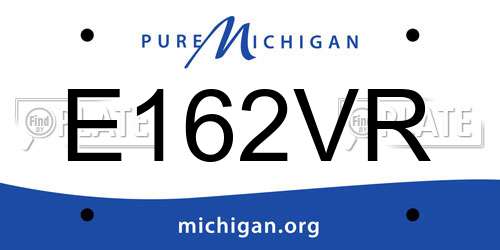 E162VR Michigan License Plate