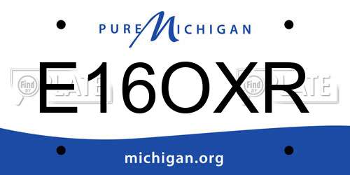 E16OXR Michigan License Plate