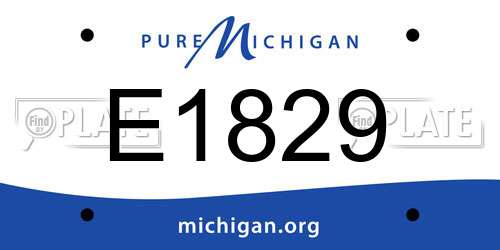 E1829 Michigan License Plate