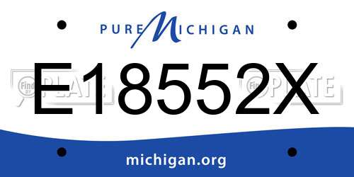 E18552X Michigan License Plate