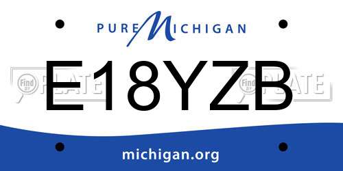 E18YZB Michigan License Plate