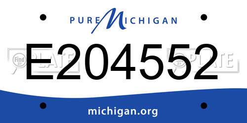 E204552 Michigan License Plate