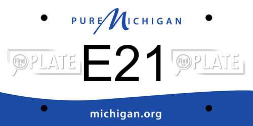 E21 Michigan License Plate