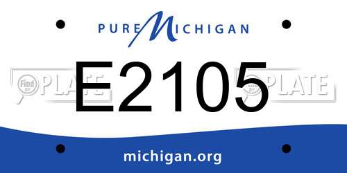 E2105 Michigan License Plate