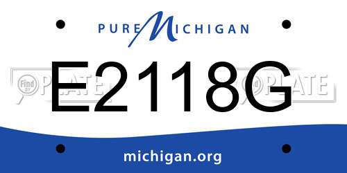 E2118G Michigan License Plate