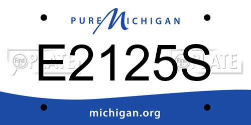 E2125S Michigan License Plate