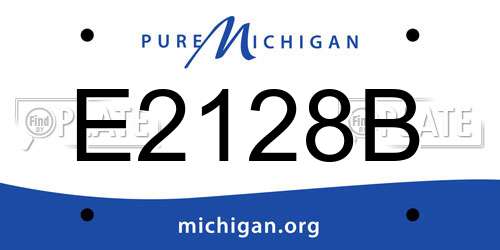 E2128B Michigan License Plate