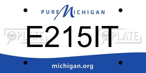 E215IT Michigan License Plate