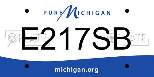 E217SB Michigan License Plate