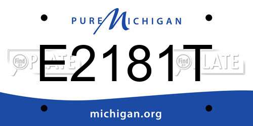 E2181T Michigan License Plate