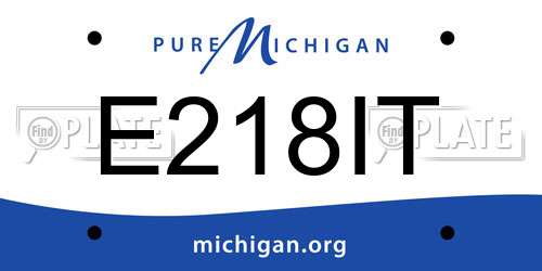 E218IT Michigan License Plate
