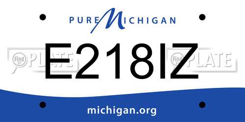 E218IZ Michigan License Plate