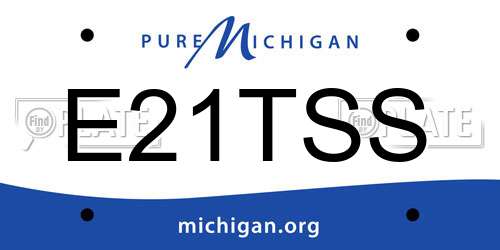 E21TSS Michigan License Plate