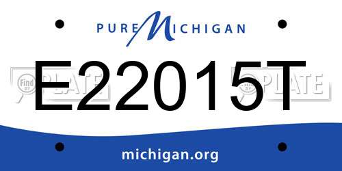 E22015T Michigan License Plate
