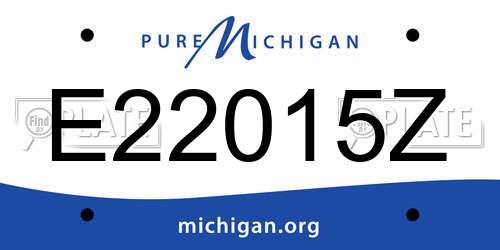 E22015Z Michigan License Plate