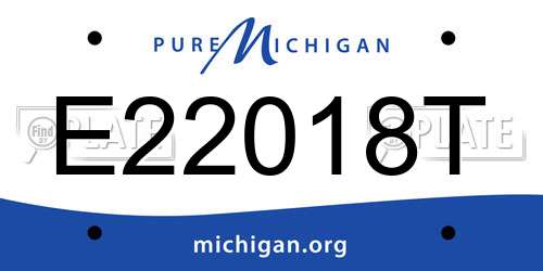 E22018T Michigan License Plate