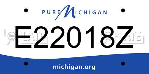 E22018Z Michigan License Plate