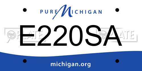 E220SA Michigan License Plate