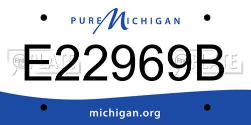 E22969B Michigan License Plate