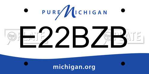 E22BZB Michigan License Plate