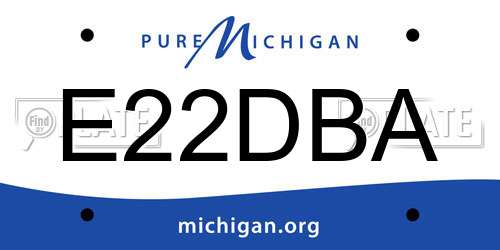 E22DBA Michigan License Plate