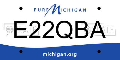E22QBA Michigan License Plate