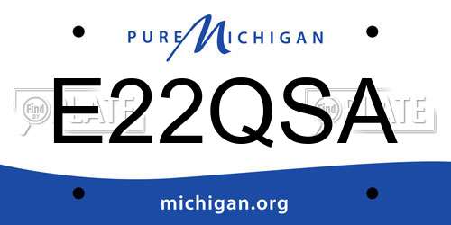 E22QSA Michigan License Plate