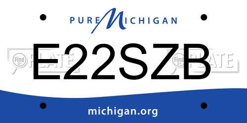 E22SZB Michigan License Plate